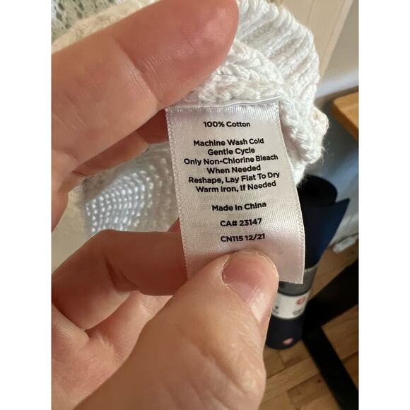 Talbots Open Stitch Rainbow Stripe Sweater Raglan Crochet Loose Knit Women's M - Picture 7 of 8